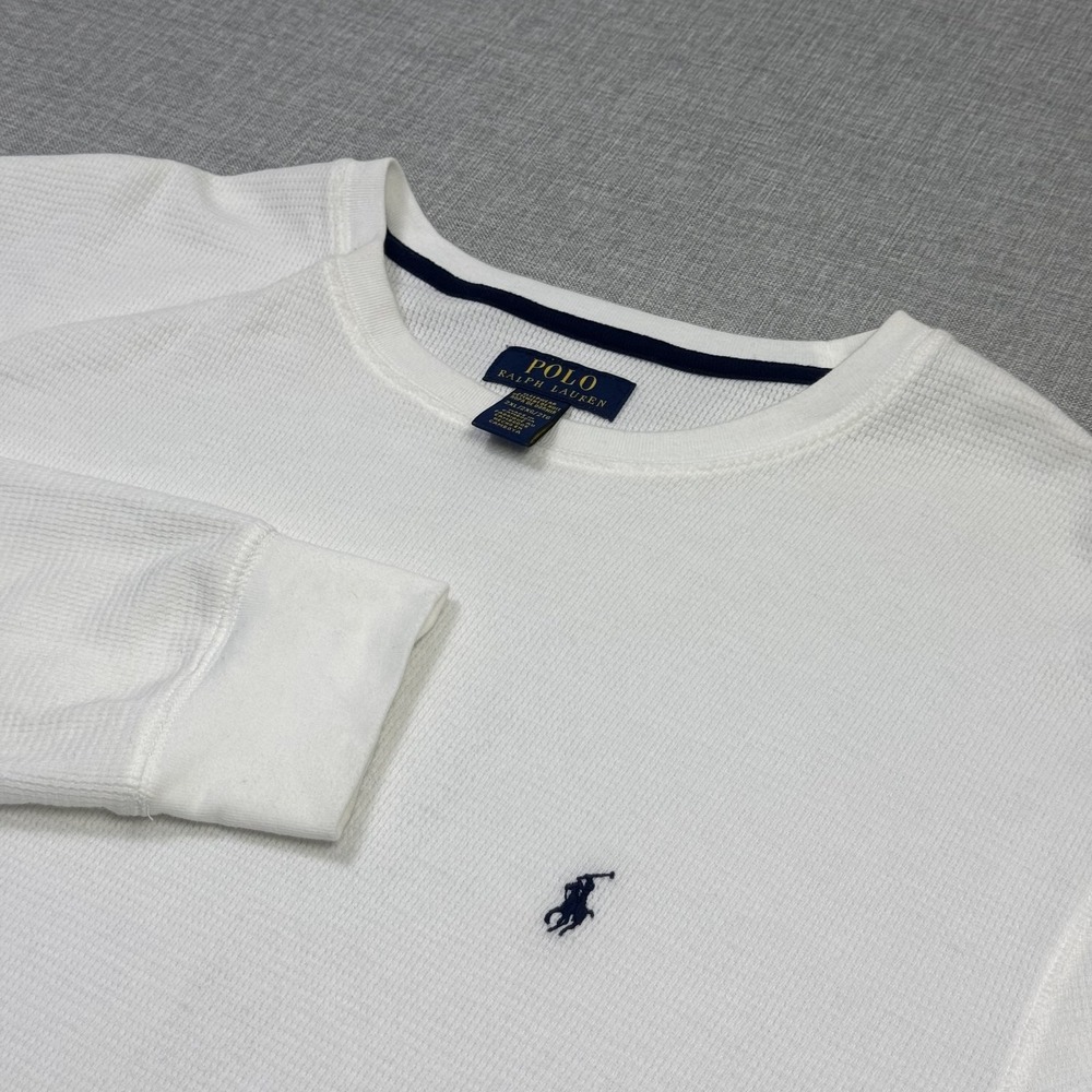 Polo Ralph Lauren Waffle-Knit Pajama Top Mens 2XL White Crewneck 100% Cotton